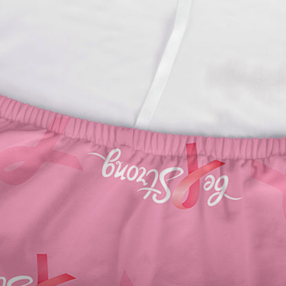 Be Strong Breast Cancer Pattern Print Sofa Cover