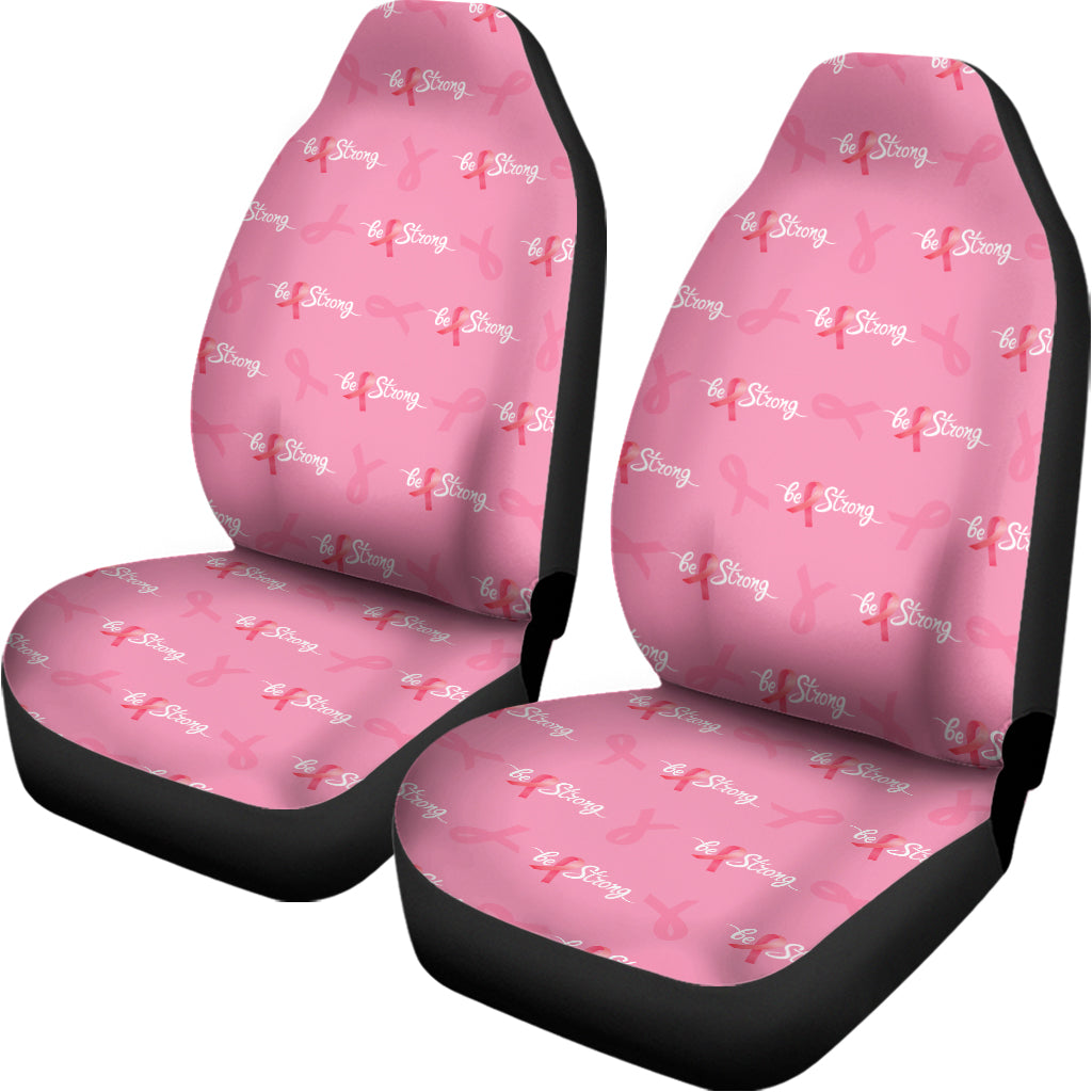 Be Strong Breast Cancer Pattern Print Universal Fit Car Seat Covers