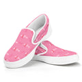 Be Strong Breast Cancer Pattern Print White Slip On Sneakers