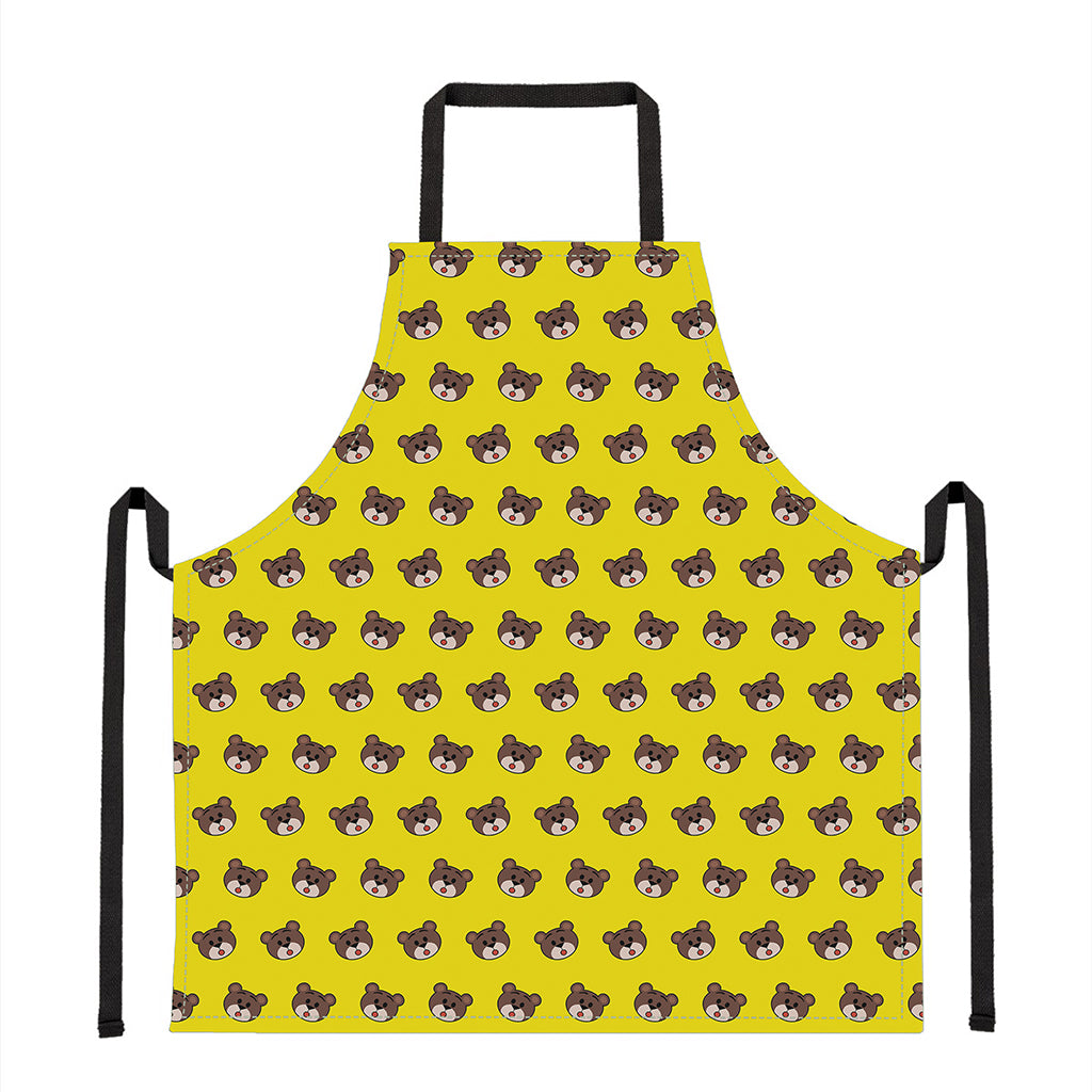 Bear Emoji Pattern Print Apron