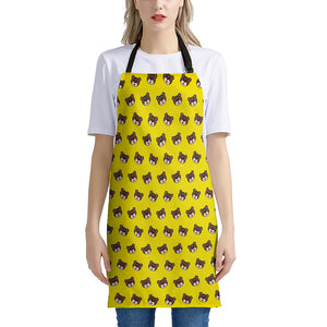 Bear Emoji Pattern Print Apron