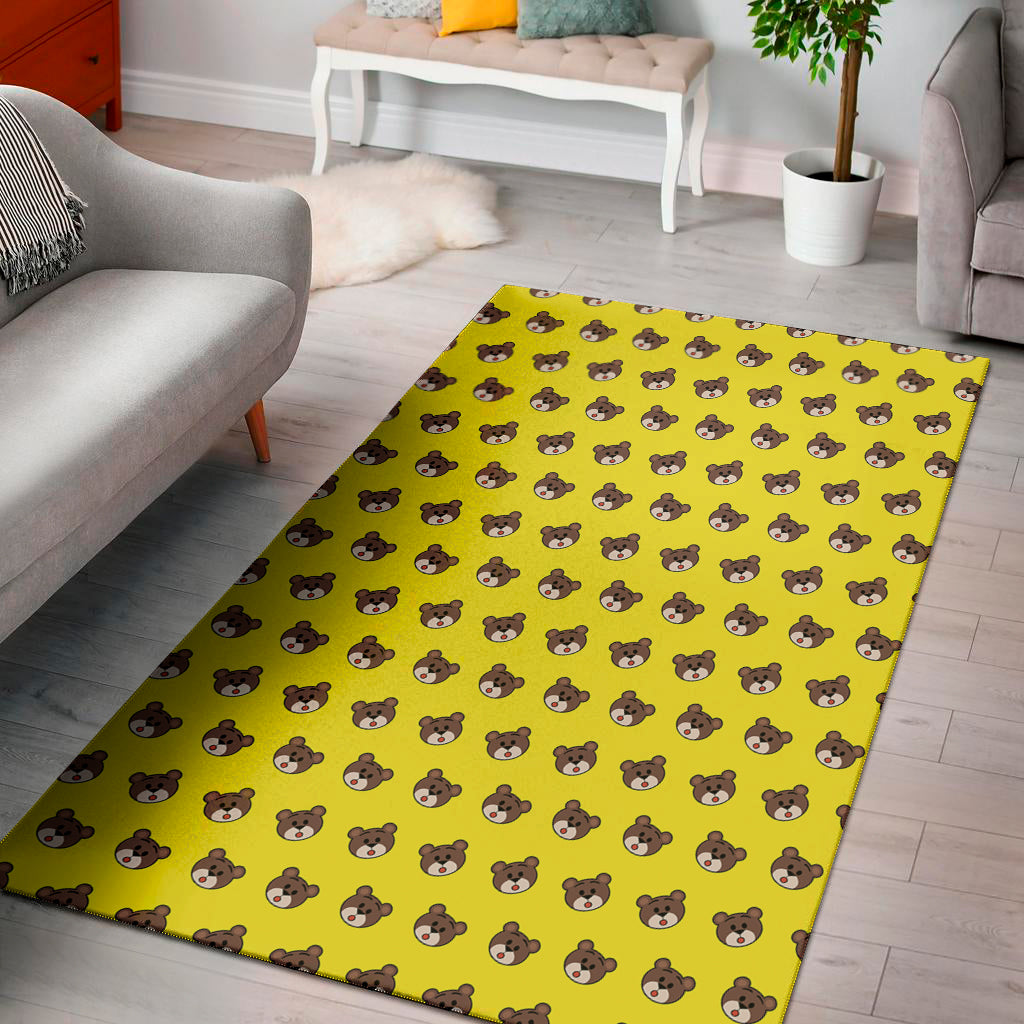 Bear Emoji Pattern Print Area Rug