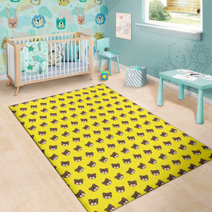 Bear Emoji Pattern Print Area Rug