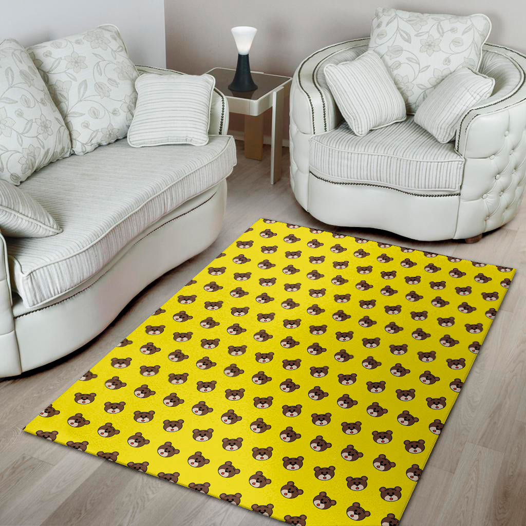 Bear Emoji Pattern Print Area Rug