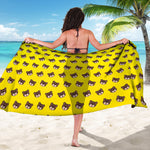 Bear Emoji Pattern Print Beach Sarong Wrap