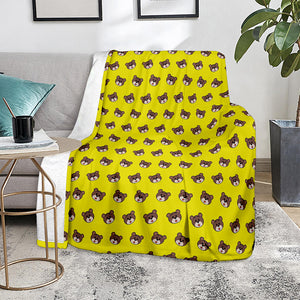 Bear Emoji Pattern Print Blanket