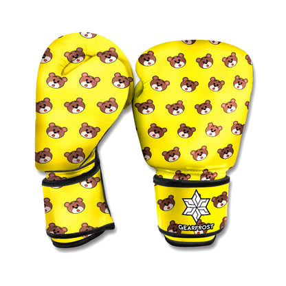 Bear Emoji Pattern Print Boxing Gloves