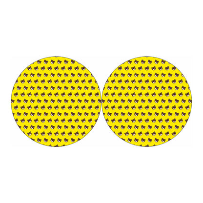 Bear Emoji Pattern Print Car Coasters