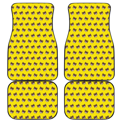 Bear Emoji Pattern Print Front and Back Car Floor Mats