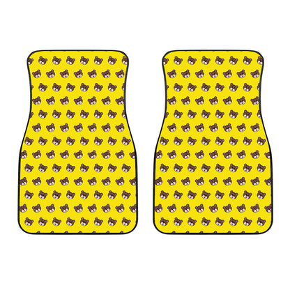 Bear Emoji Pattern Print Front Car Floor Mats