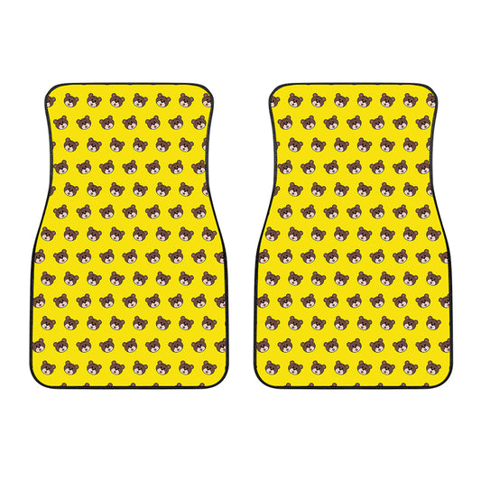 Bear Emoji Pattern Print Front Car Floor Mats
