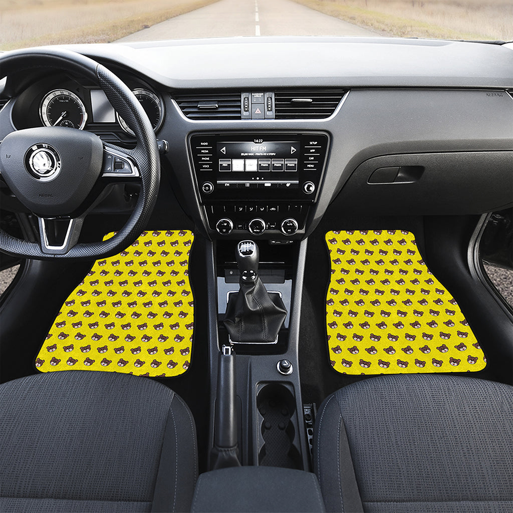 Bear Emoji Pattern Print Front Car Floor Mats