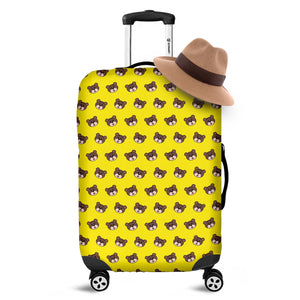Bear Emoji Pattern Print Luggage Cover