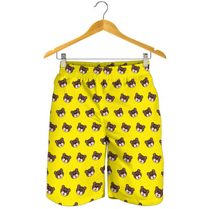 Bear Emoji Pattern Print Men's Shorts