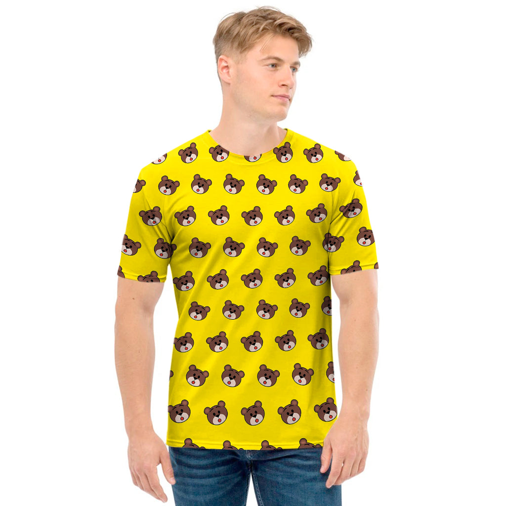 Bear Emoji Pattern Print Men's T-Shirt