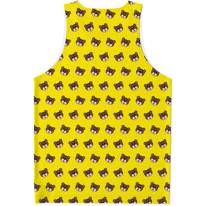 Bear Emoji Pattern Print Men's Tank Top