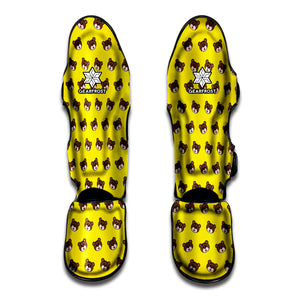 Bear Emoji Pattern Print Muay Thai Shin Guard