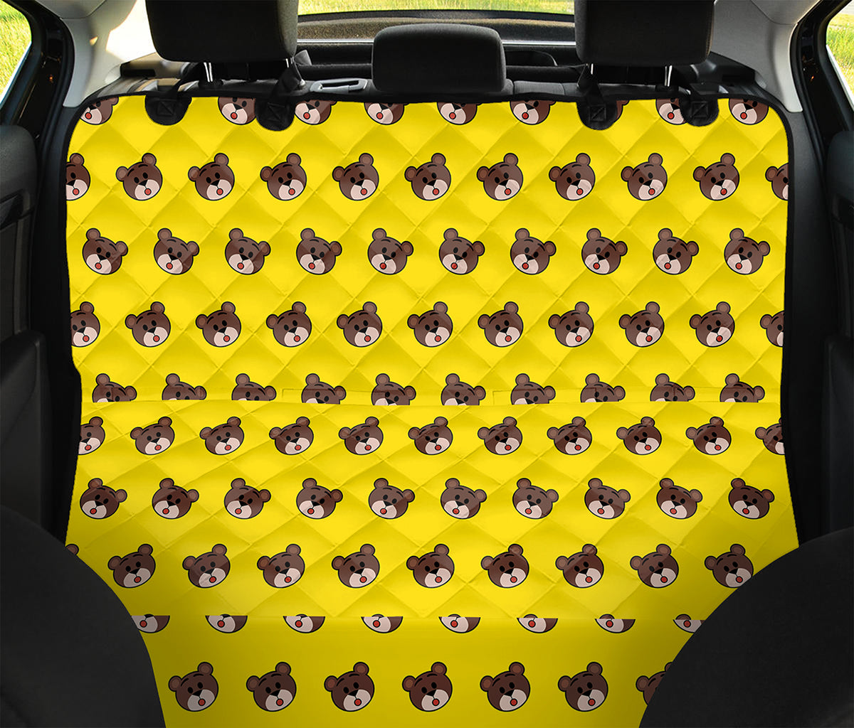 Bear Emoji Pattern Print Pet Car Back Seat Cover