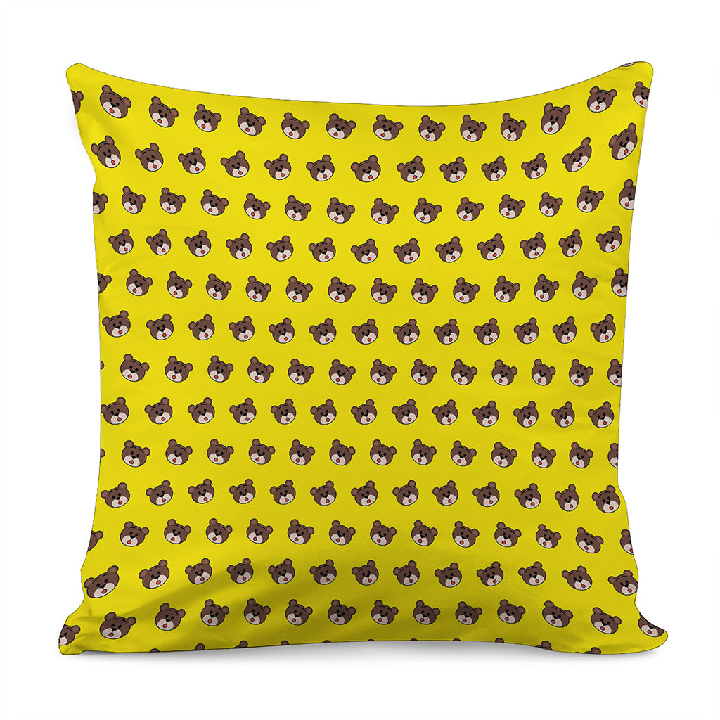 Bear Emoji Pattern Print Pillow Cover