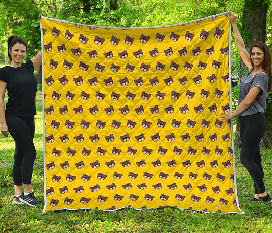 Bear Emoji Pattern Print Quilt
