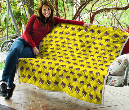 Bear Emoji Pattern Print Quilt