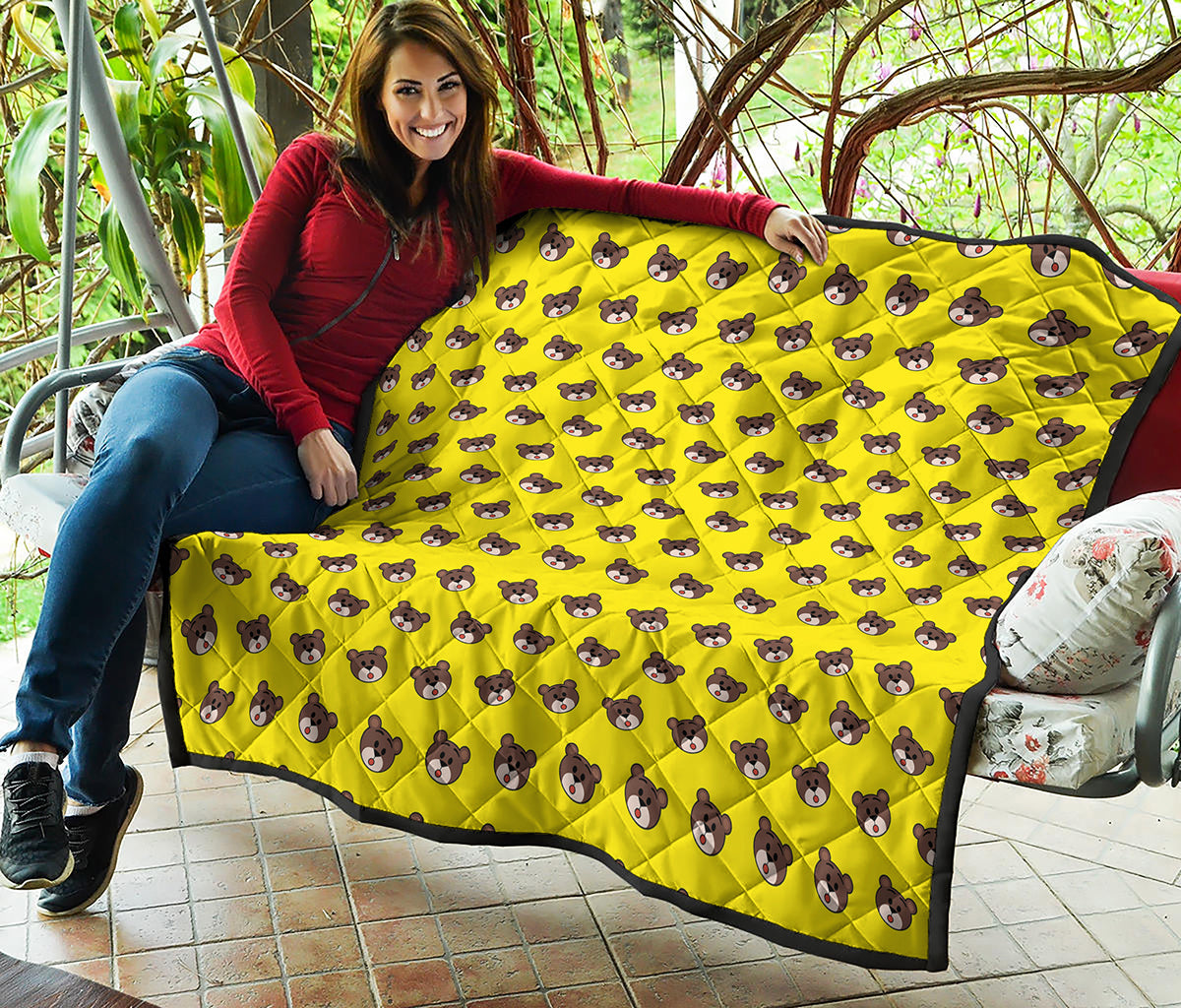 Bear Emoji Pattern Print Quilt