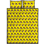 Bear Emoji Pattern Print Quilt Bed Set