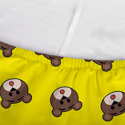 Bear Emoji Pattern Print Sofa Cover