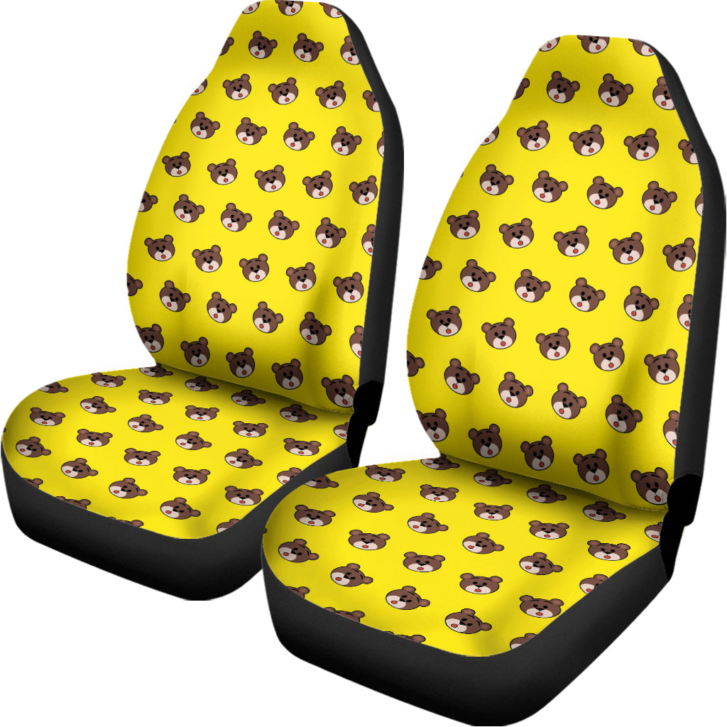 Bear Emoji Pattern Print Universal Fit Car Seat Covers