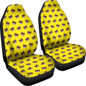 Bear Emoji Pattern Print Universal Fit Car Seat Covers