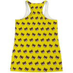 Bear Emoji Pattern Print Women's Racerback Tank Top