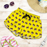 Bear Emoji Pattern Print Women's Shorts