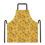 Bee Drawing Pattern Print Apron