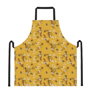 Bee Drawing Pattern Print Apron