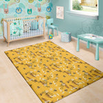 Bee Drawing Pattern Print Area Rug