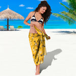 Bee Drawing Pattern Print Beach Sarong Wrap