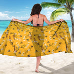 Bee Drawing Pattern Print Beach Sarong Wrap