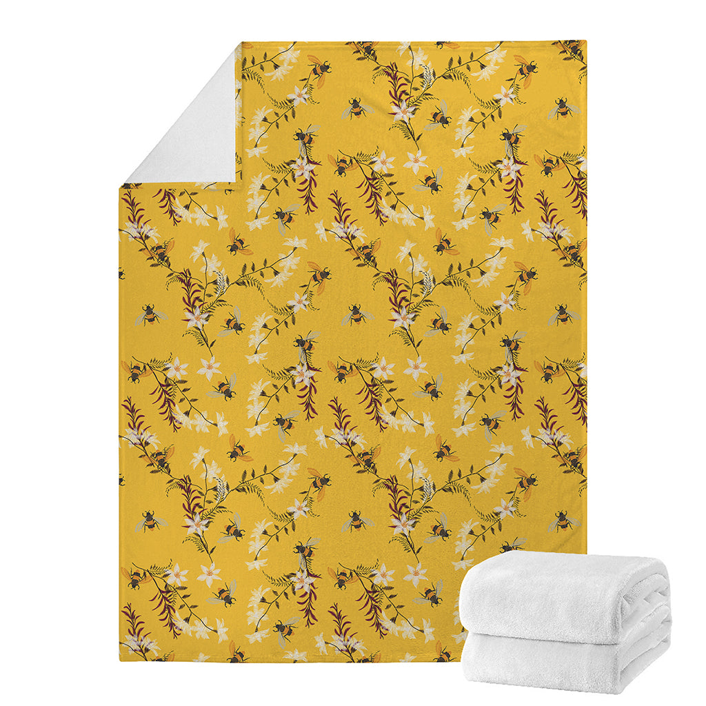 Bee Drawing Pattern Print Blanket