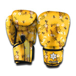 Bee Drawing Pattern Print Boxing Gloves