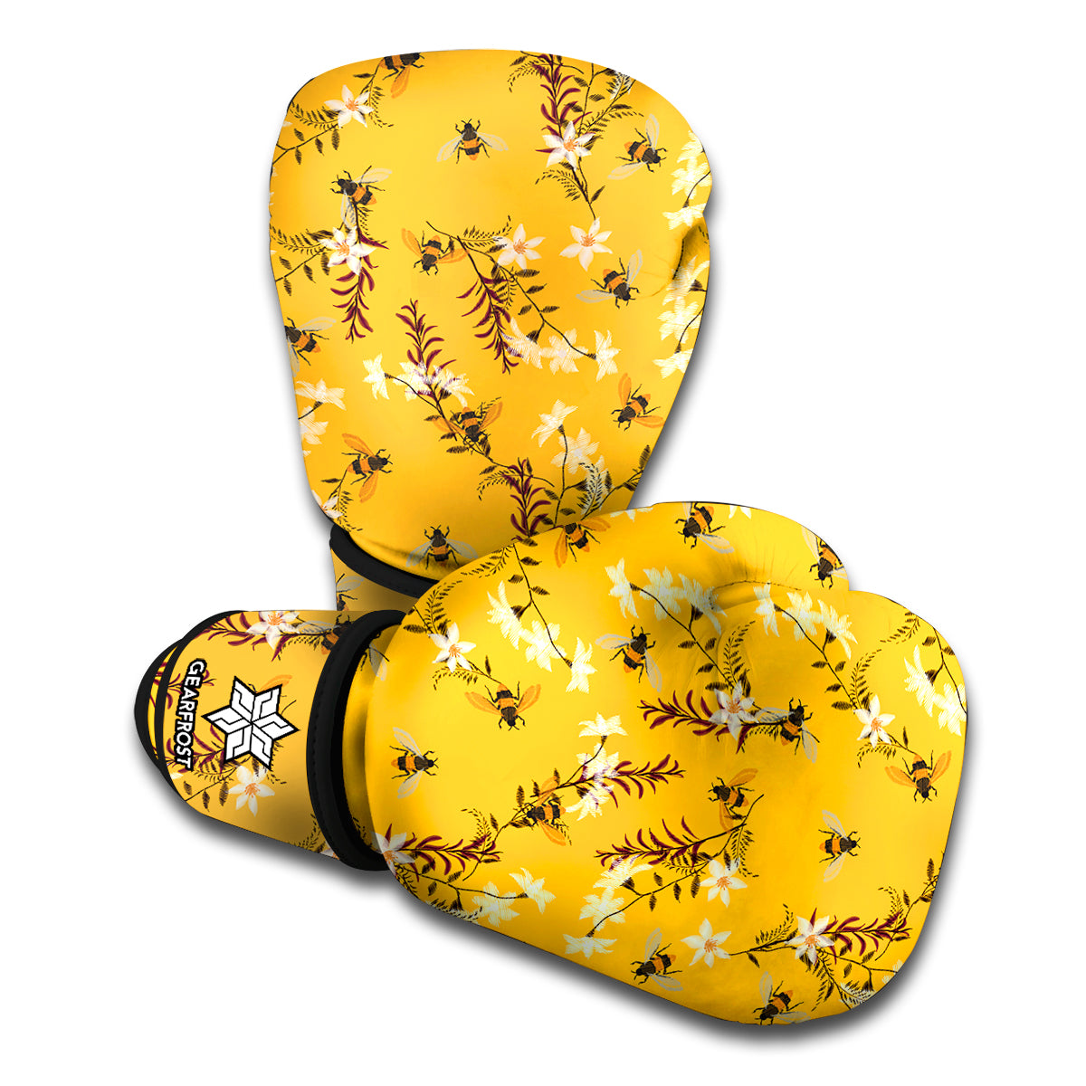 Bee Drawing Pattern Print Boxing Gloves