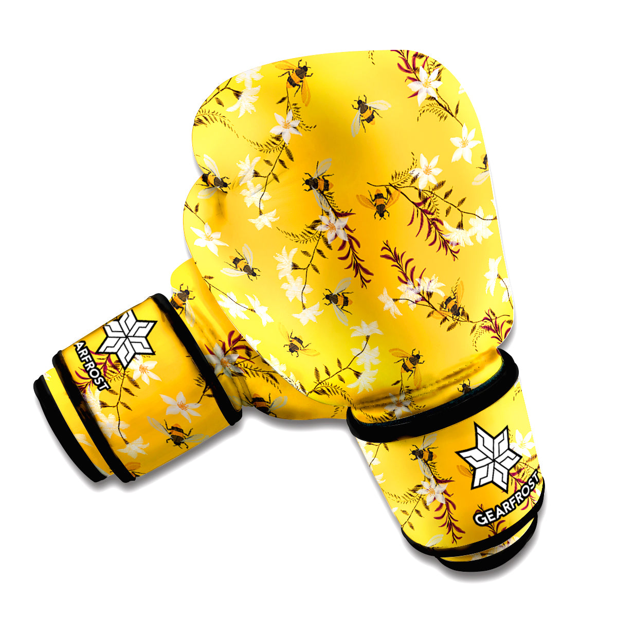 Bee Drawing Pattern Print Boxing Gloves