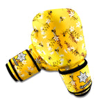 Bee Drawing Pattern Print Boxing Gloves