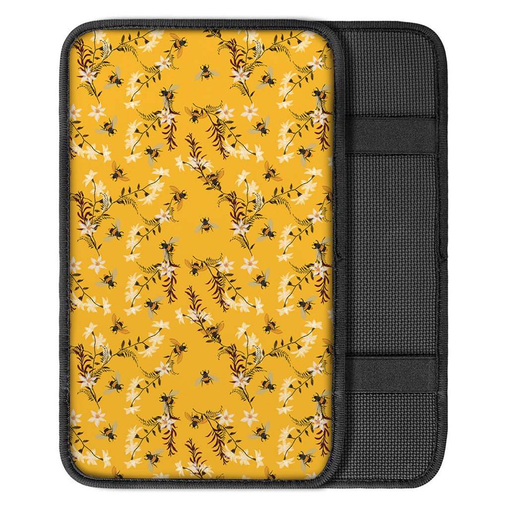 Bee Drawing Pattern Print Car Center Console Cover