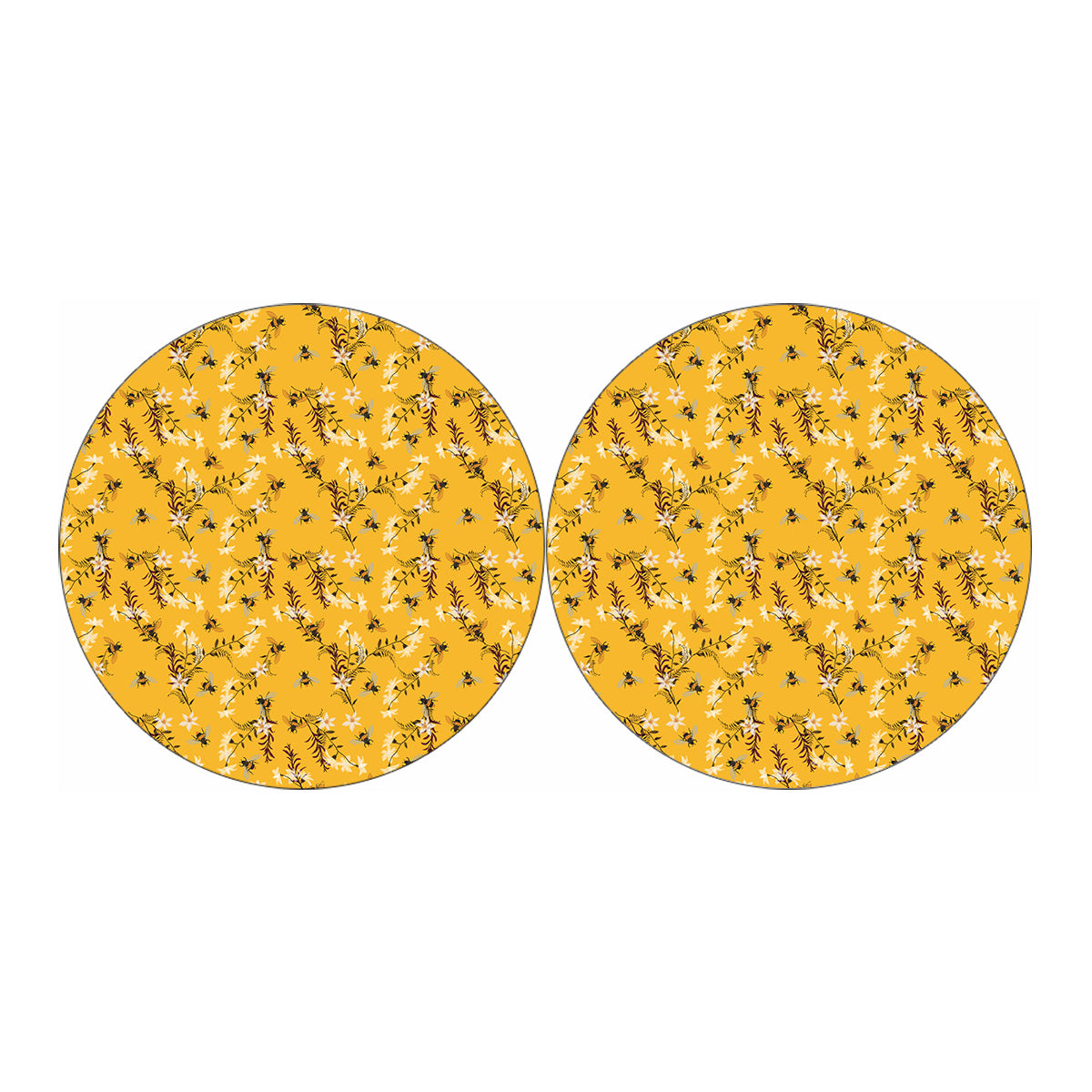 Bee Drawing Pattern Print Car Coasters