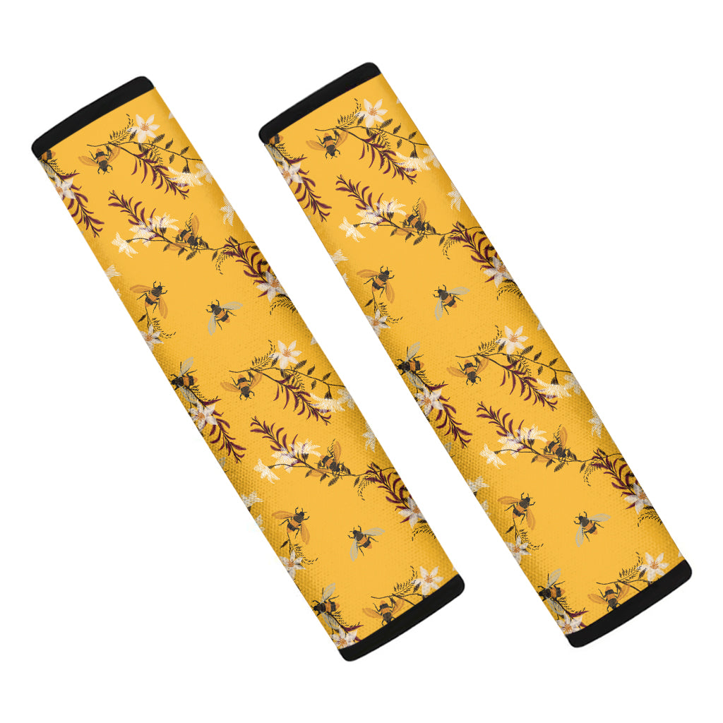 Bee Drawing Pattern Print Car Seat Belt Covers