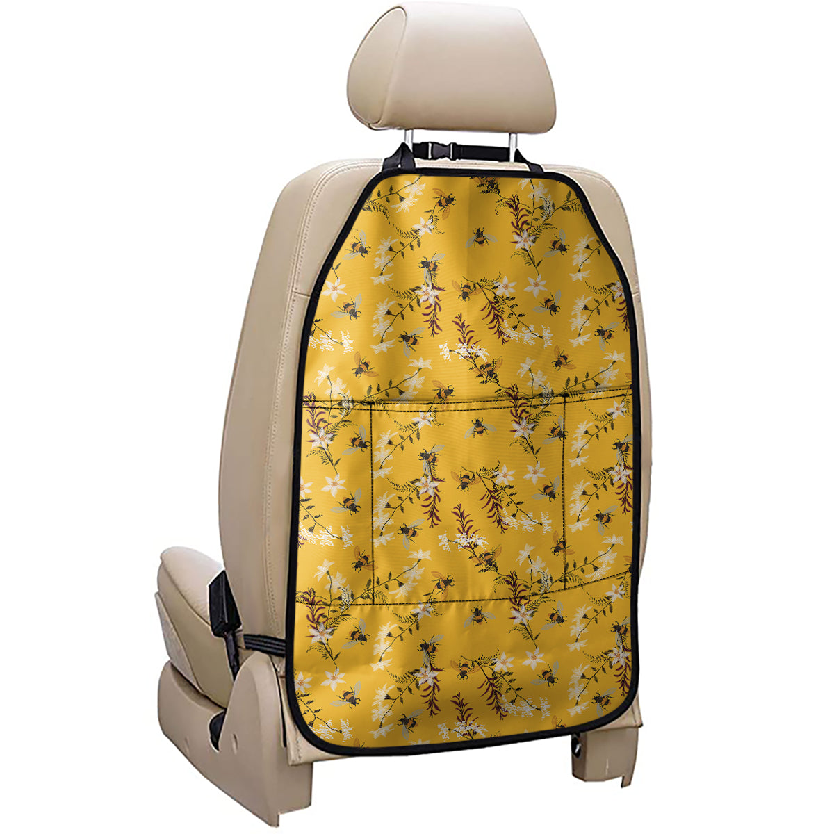 Bee Drawing Pattern Print Car Seat Organizers