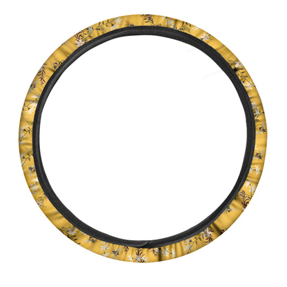 Bee Drawing Pattern Print Car Steering Wheel Cover