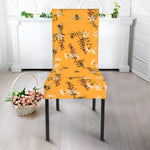 Bee Drawing Pattern Print Dining Chair Slipcover