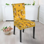 Bee Drawing Pattern Print Dining Chair Slipcover