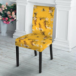 Bee Drawing Pattern Print Dining Chair Slipcover